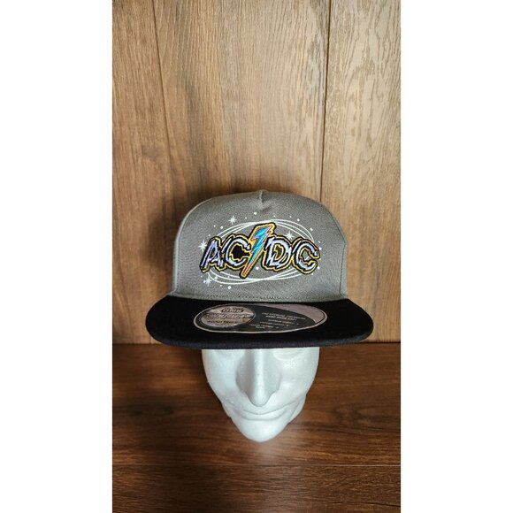 Men's ACDC Band 1978 Tour Stars & Swirls Flat Brim Hat - Picture 3 of 6